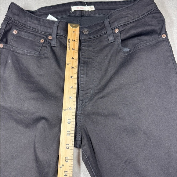 Levi’s Women’s 726 High Rise Black Cotton Blend Retro Flare Jeans Size 33 - Picture 7 of 16